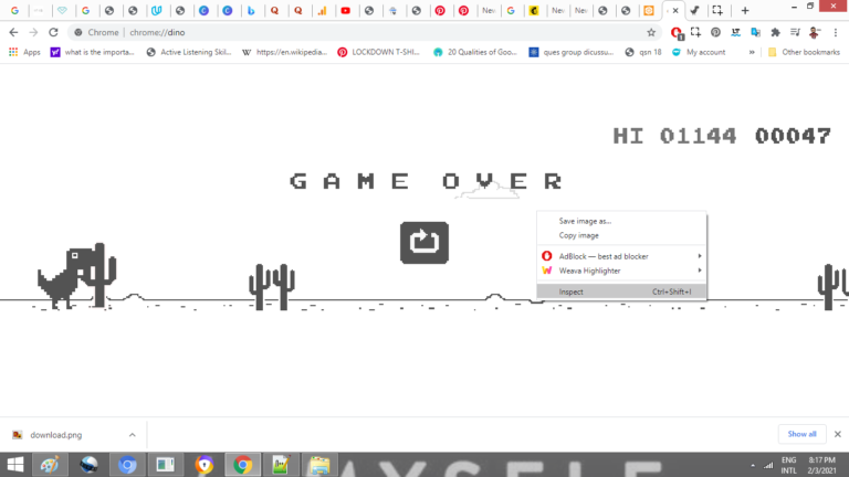 google chrome dino game online